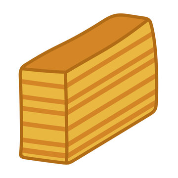 recommend clip art: Lapis legit vector icon illustration, kue seribu lapis clip art, spekkoek clipart image, traditional snack from indonesia, indonesian traditional sweet food
                    