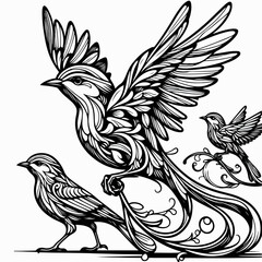 Fototapeta premium vector illustration of a bird, cartoon bird