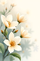 Obraz premium bloom jasmine flowers watercolor ai generated 