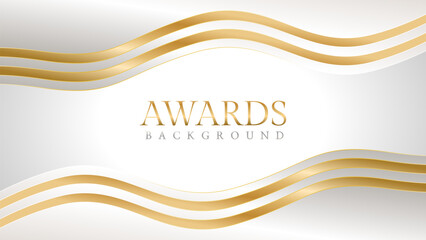 Elegant awards background with gold and silver ribbons, perfect for ceremonies, certificates, presentations, and promotions. Modern and luxurious design exuding prestige and professionalism