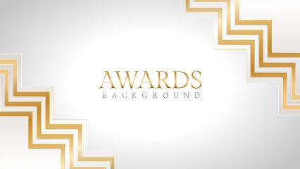 Elegant awards background with gold and silver ribbons, perfect for ceremonies, certificates, presentations, and promotions. Modern and luxurious design exuding prestige and professionalism