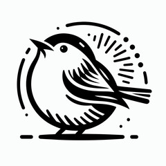 vector illustration of a bird, cartoon bird