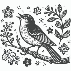 vector illustration of a bird, cartoon bird