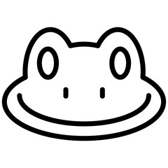 Frog Outline Icon, Black And White Outline Icon Symbol