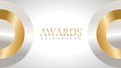 Elegant awards background with gold and silver ribbons, perfect for ceremonies, certificates, presentations, and promotions. Modern and luxurious design exuding prestige and professionalism
