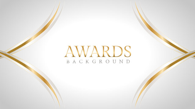 Elegant awards background with gold and silver ribbons, perfect for ceremonies, certificates, presentations, and promotions. Modern and luxurious design exuding prestige and professionalism