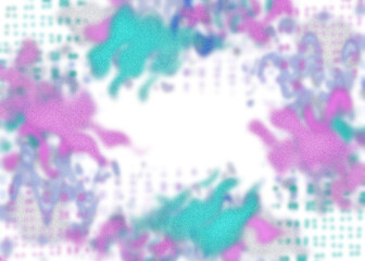 An abstract transparent psychedelic wavy vignette border design element.