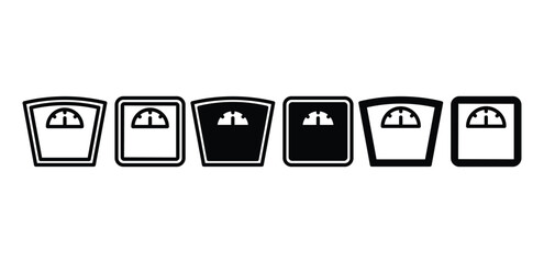 weight scale icon symbol sign vector design black white color illustration flat modern style set isolated