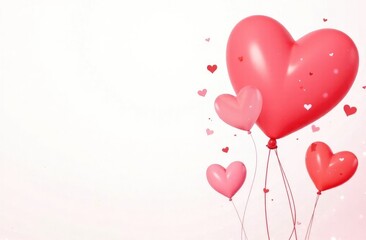 greeting card with hearts, free space for text