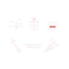 new year 2025 icon, logo and symbol