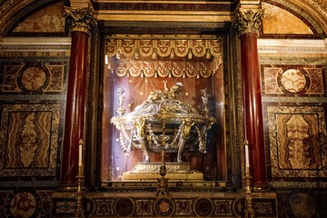 Il reliquiario della culla nella Basilica di Santa Maria Maggiore. Roma, Italia
