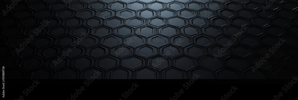 Poster geometric pattern design in black matte background showcasing a honeycomb style structure