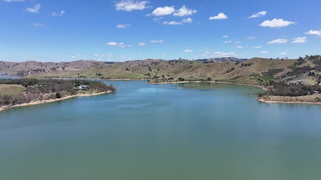 Aerial footage of Bonnie Doon Victoria Australia