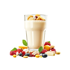 Tasty Add probiotics to support gut health isolated on transparent background