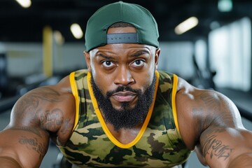 A professional athlete using a rowing machine, their focused expression highlighting the intensity of the workout