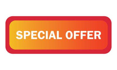 Special offer button vector icon for apps and website. Text on label, for advertising, template, banners and decorate. Discount promo sticker isolated on white background. Vector illustration.