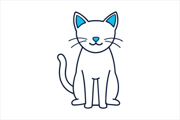 Obraz premium cat line art vector, silhouette, set design