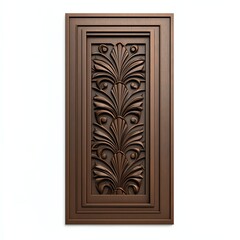 A decorative wooden panel featuring intricate floral carvings, showcasing craftsmanship and elegance in design.