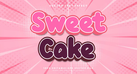 Sweet cake 3d editable text effect template