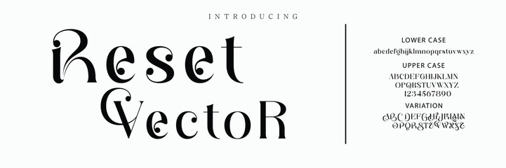 Luxury serif font in modern style. Elegant wedding alphabet letters font and number. Typography Luxury classic lettering serif fonts decorative vintage retro logo