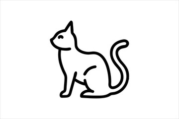 cat line art vector, silhouette, set design