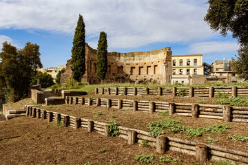 Esedra delle terme di Traiano. Roma, Italia
