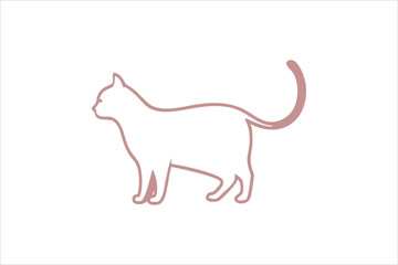cat line art vector, silhouette, set design