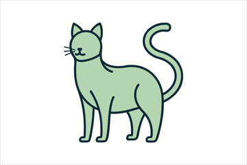 cat line art vector, silhouette, set design