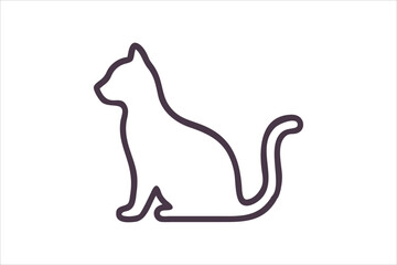 cat line art vector, silhouette, set design