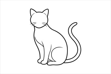 cat line art vector, silhouette, set design