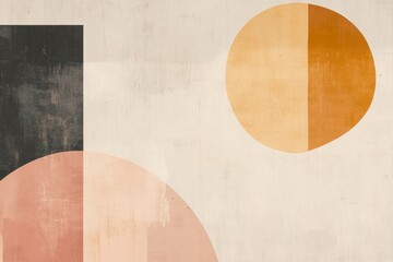 Abstract geometric composition featuring soft pastel colors and bold shapes, ideal for modern design projects and artistic backgrounds in various creative applications.