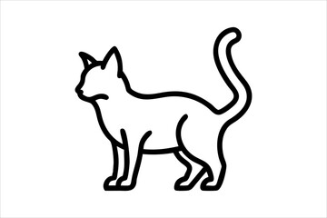 cat line art vector, silhouette, set design