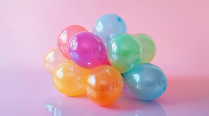 Pastel Balloons Bunch Celebration Party Festive Colorful Decor