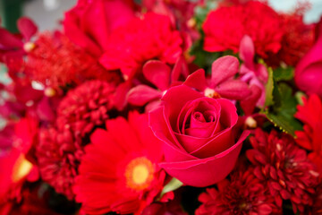 A bouquet of red rose.