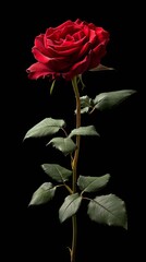Obraz premium a beautiful red rose , black baground