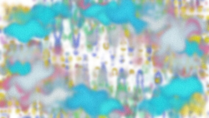 An abstract transparent psychedelic wavy vignette border design element.