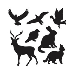 Silhouettes of Birds, Wild Animals, and Pets | Versatile Vector Collection