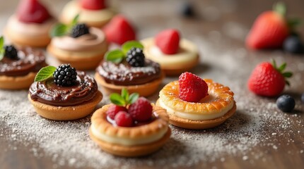 The best-selling and delicious dessert sweets  on the table