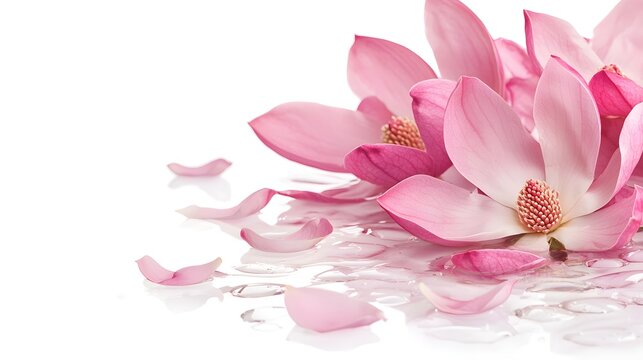 A pink flower with a white background