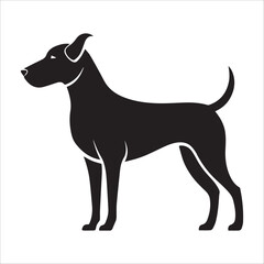 Dog black Silhouette vector isolated on a white background 