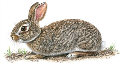Fototapeta premium Eastern Cottontail Rabbit Illustration