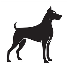 Dog black Silhouette vector isolated on a white background 