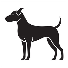 Dog black Silhouette vector isolated on a white background 
