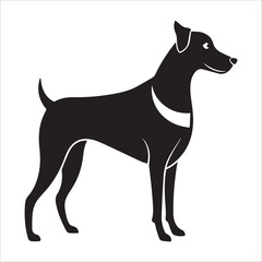 Dog black Silhouette vector isolated on a white background 