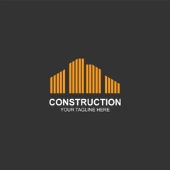 construction logo icon with creative vector illustration