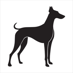Dog black Silhouette vector isolated on a white background 