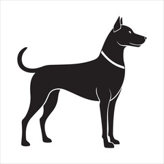 Dog black Silhouette vector isolated on a white background 