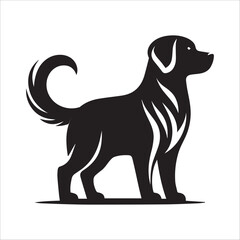 Dog black Silhouette vector isolated on a white background 