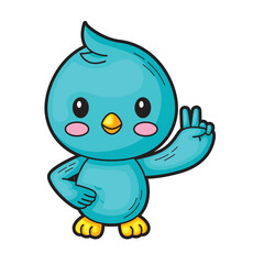 Cute Bird icon. ideal for children's books, greeting cards, and nature themed designs