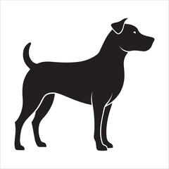 Dog black Silhouette vector isolated on a white background 